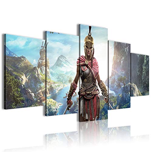 HD Impreso Pintura 5 PanelKassandra Assassin's Creed Odyssey personalizable 150x80cm Sin marco
