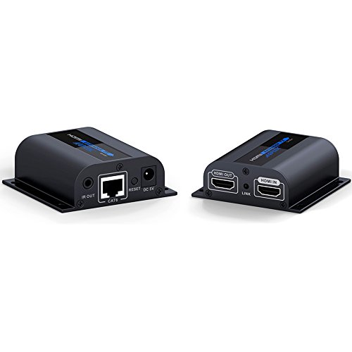 HDMI Extender, AGPtek LKV372PRO extensor HDMI sobre CAT 6/6a/7 60 m solo con cable HDMI de salida para función de visualización y monitoreo local y transmisión de la señal IR soporte W/una salida HDMI más