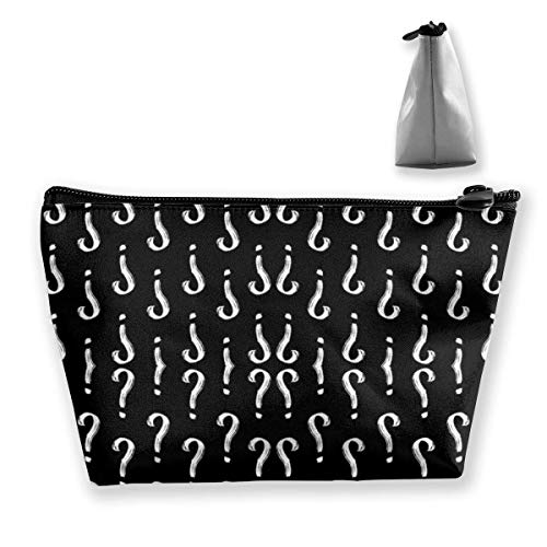 Hipiyoled Bolso del Almacenamiento del Signo de interrogación, Caja del trapezoide del Bolso del Maquillaje del Viaje de la Bolsa cosmética con la Cremallera Hipiyoled Bolso del Almacenamiento del Signo de interrogación, Caja del trapezoide del Bolso del Maquillaje del Viaje de la Bolsa cosmética con la Cremallera