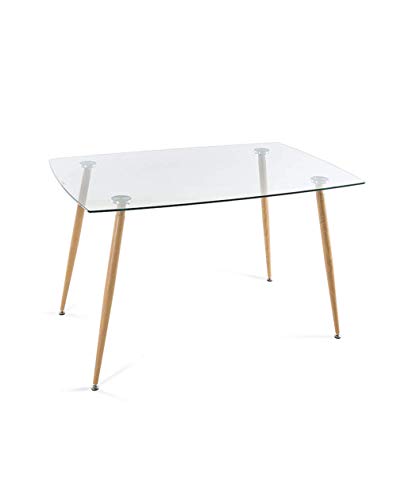 Home Heavenly®Mesa de Comedor, Mesa de salón Modelo VARSOVIA, con Tapa de Cristal y Patas metálica Roble o Negra 120X80 cm - Varsovia - pataroble Home Heavenly®Mesa de Comedor, Mesa de salón Modelo VARSOVIA, con Tapa de Cristal y Patas metálica Roble o Negra 120X80 cm - Varsovia - pataroble