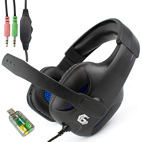 I-CHOOSE LIMITED Gembird GHS-04 - Auriculares de diadema con micrófono (3,5 mm, cable de 2 m), diseño de Skype Chat, con adaptador USB para ordenador portátil