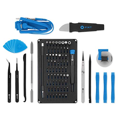 iFixit Pro Tech Toolkit, Juego de Herramientas con 64 puntas de precisión (4 mm) y mango destornillador para reparar moviles, consolas, ordenadores