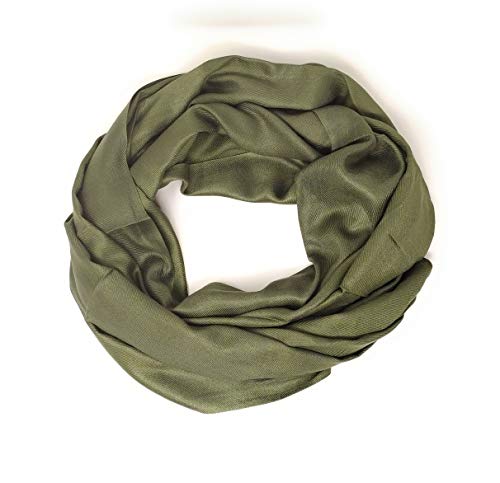 Indian Accesories Pashmina, Bufanda, Foulard, Chal 180 x 70 cm (Verde Oliva) Indian Accesories Pashmina, Bufanda, Foulard, Chal 180 x 70 cm (Verde Oliva)