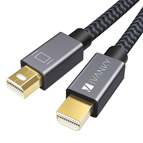 iVANKY Cable Mini DisplayPort 2Metros, 4K@60Hz, 2K@144Hz, 2K@165Hz, Nylon Cable Mini DP 1.2 Compatible con MacBook/Pro/Air, iMac, Gafas de VR - Gris