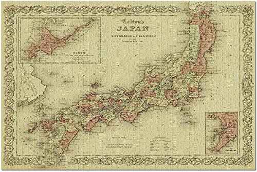 Japón - Puzzle de 500 piezas con mapa panorámico para adultos