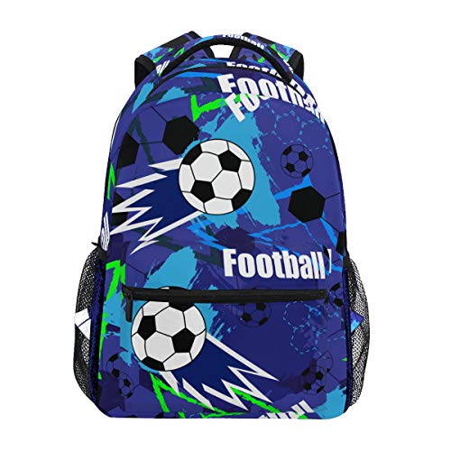 Jeansame Mochila escolar bolsa portátil bolsas de viaje para niños, niñas, mujeres, hombres, fútbol, niño, abstracto, juego de deportes