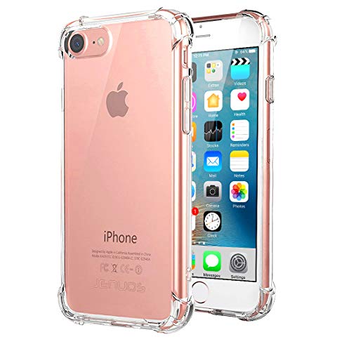 Jenuos Funda iPhone SE 2020, Funda iPhone 7 / iPhone 8, Transparente Suave Silicona Protector TPU Anti-Arañazos Carcasa Cristal Caso Cover para iPhone 7/8 / SE 2020 - Transparente (7G-TPU-CL)