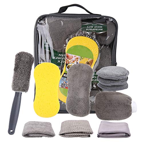 juehu 10 Pcs Kit Limpieza Coche,Microfibra de Lavado para Autos,esponja slavar coche,Almohadillas de Lavado,toalla secado coche,Kit de limpieza interior y exterior,cepillo llantas plumero coche juehu 10 Pcs Kit Limpieza Coche,Microfibra de Lavado para Autos,esponja slavar coche,Almohadillas de Lavado,toalla secado coche,Kit de limpieza interior y exterior,cepillo llantas plumero coche