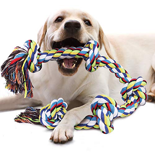 Juguetes de para perros, Juguete para masticar con 5 nudos para los que mastican con agresividad, cuerda interactiva para perros de razas grandes, Cuerdas XXL de 92cm para perros grandes y fuertes Juguetes de para perros, Juguete para masticar con 5 nudos para los que mastican con agresividad, cuerda interactiva para perros de razas grandes, Cuerdas XXL de 92cm para perros grandes y fuertes
