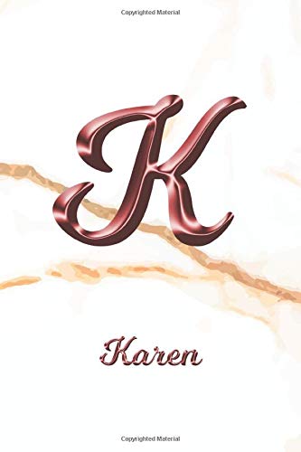 Karen: 1 Year Weekly Planner with Note Pages (12 Months) | White Marble Rose Gold Pink Effect Custom Name Letter K | 2021 - 2022 | Week Planning | ... | Plan Each Day, Set Goals & Get Stuff Done