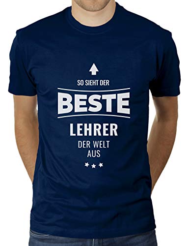 KaterLikoli So Sieht der Beste Lehrer der Welt - Camiseta para hombre azul marino M