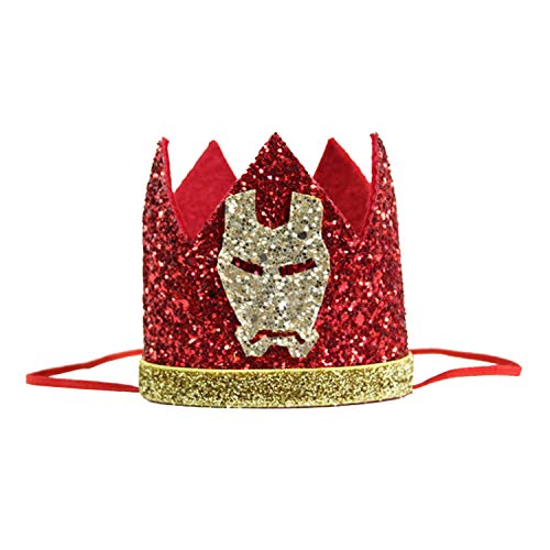 Kembilove Corona de Cumpleaños – Sombreros de cumpleaños de Superhéroes para Aniversarios y Celebraciones – Sombreros de Fiesta de primer cumpleaños para niños – Diseños Originales de Ironman