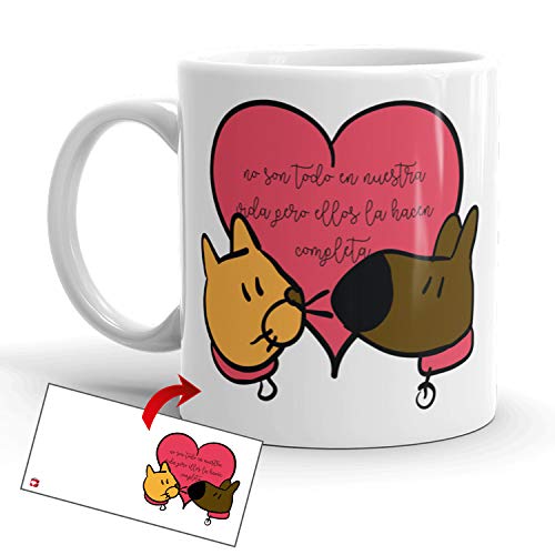Kembilove Tazas de Mascotas – Taza de Café Divertidas con Mensaje No Son Todo en Nuestra Vida, Pero Ellos la Hacen Completa – Tazas de Desayuno de Animales – Tazas Originales