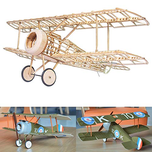 KIT DE Sopwith Camel Slowflyer, 505 mm de envergadura, escala 1/20, modelo de avión para la auto construcción, kit de madera de balsa, kit modelo RC, 245 x 380 x 128 mm de tamaño, cortado con láser