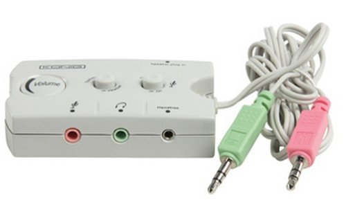 Konig CMP-SWITCH17 - Conmutador de audio para PC - Selector auriculares y altavoces - 2 x Jack 3,5mm