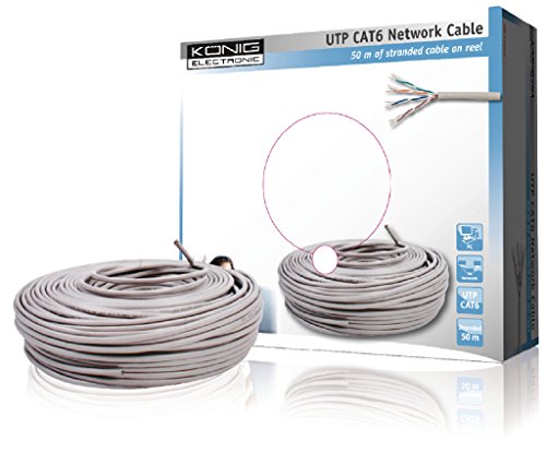 König CMP-UTP6R50 - Cable Ethernet de 50 Metros, Gris