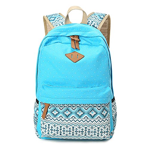 LABABE Rucksack College Shoulder School Bag Canvas Casual Rucksack Stylish Multipurpose Backpack for Laptop Fits up to 14-Inch - azure