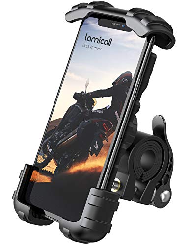 Lamicall Soporte Movil Bicicleta, Soporte Motocicleta - Rotación 360° Soporte Manillar para iPhone 12 Mini, 12 Pro Max, 11 Pro, XS Max, X, XR, 8, 7, 6S, Samsung S10 S9 S8, Huawei, 4.7-6.8" Smartphones