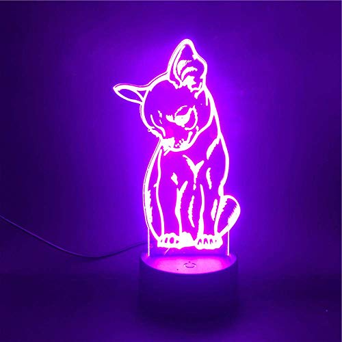 Lámpara de ilusión 3D Luz de noche LED Animal tímido Decoración de zorro pequeño alimentado por batería USB Los mejores regalos de vacaciones de cumpleaños para niños