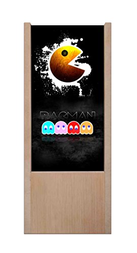 Lámpara de mesa de madera Pacman