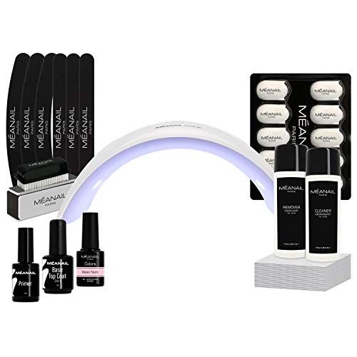 Lampara UV y LED 24W - Set Completo Secador de Uñas Gel Manicura y Pedicura - Kit Edition BASIC Design Icone con esmaltes semipermanentes, remover y cleaner - Cruelty free, Meanail Paris