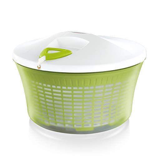 Leifheit Centrifugadora de lechuga ComfortLine, centrifugadora manual con mecanismo de giro en la tapa, escurridor de cocina con ensaladera y colador Leifheit Centrifugadora de lechuga ComfortLine, centrifugadora manual con mecanismo de giro en la tapa, escurridor de cocina con ensaladera y colador