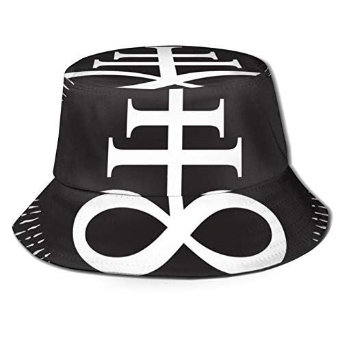 Levia-Than Cro-Ss Sombrero de sol estilo cubeta para hombre y mujer, plegable pescador, sombrero de playa, protección solar, color negro