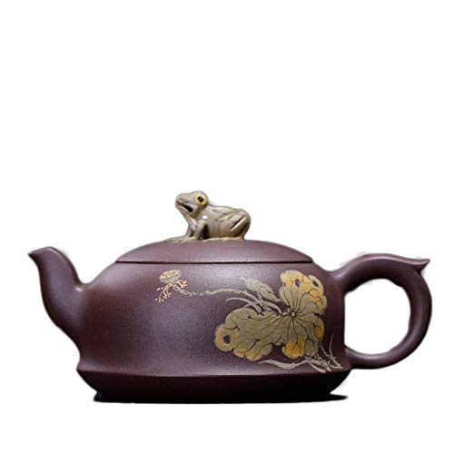 LHQ-HQ Wang Yixing del Mineral de Arcilla púrpura del pote del té de Carga interés Rana Hecha a Mano Tetera de la Tetera