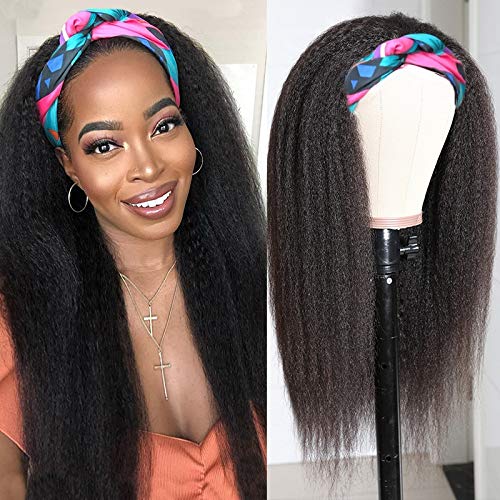 Lhrrr 3/4 Kinky Straight Half Wig 10 '24 -24 Inch Long Human Hair Wig For Black Woman Beauty Forever Brazilian Kinky Straight Wig Estados Unidos 16 polegadas