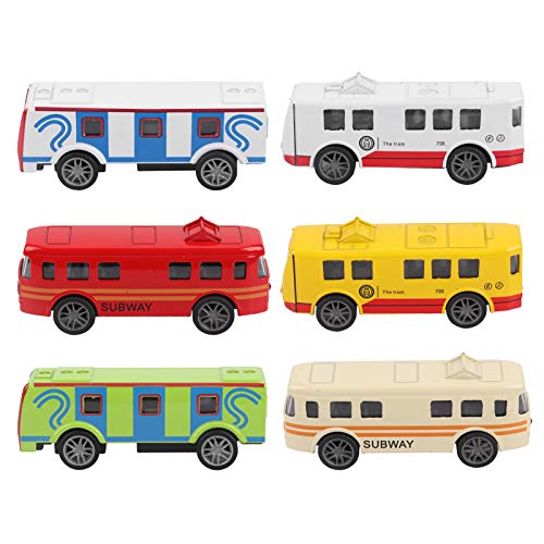 Liyeehao Modelo de vehículo de autobús, Alta simulación, Exquisita Mano de Obra, Molde preciso, Cabeza de aleación, vehículo de Juguete, Regalo para niños, hogar, niños((Alloy Tram-6 Sets))