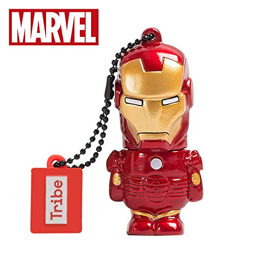 Llave USB 16 GB Iron Man - Memoria Flash Drive 2.0 Original Marvel Avengers, Tribe FD016504
