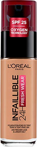 L'Oréal Paris Make-up designer Infalible 24H Fresh Wear Base de Maquillaje de Larga Duración - Tono 300 Ambre/Amber, 30 ml