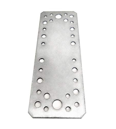 Lote de 10 unidades de placa de unión plana de 2,0 mm de grosor, 180 x 65 mm, acero galvanizado Lote de 10 unidades de placa de unión plana de 2,0 mm de grosor, 180 x 65 mm, acero galvanizado
