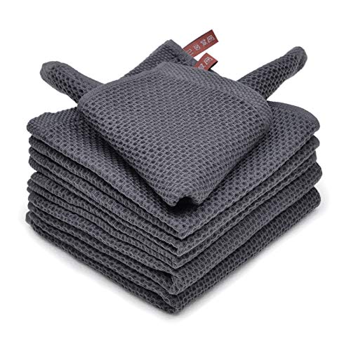 LUOLUO Juego de 6 Toallas en 100% Algodón Toalla Multifuncional en Color Sólido para Cocina Baño Restaurante (Azul Grisáceo, 4 * 33x33cm+2 * 33x71cm) LUOLUO Juego de 6 Toallas en 100% Algodón Toalla Multifuncional en Color Sólido para Cocina Baño Restaurante (Azul Grisáceo, 4 * 33x33cm+2 * 33x71cm)
