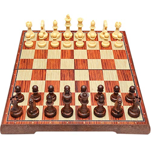 LZL Ajedrez Conjunto de ajedrez Conjunto de ajedrez magnético 12.2"x 14.2" Juego de ajedrez de plástico con Placa de ajedrez Blanco y Negro Plegable for niños y Adultos Juego de ajedrez
