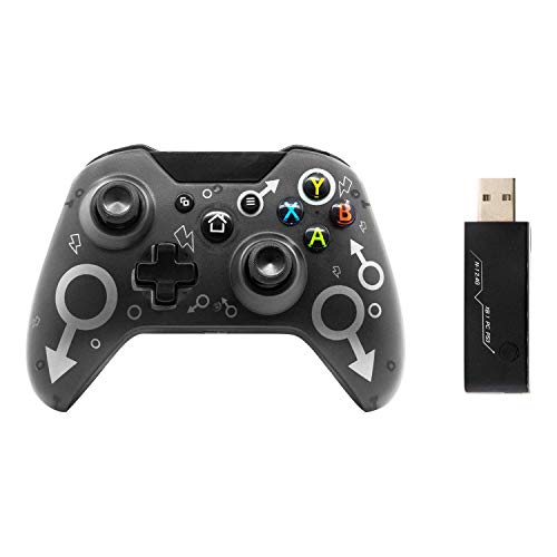 Mando inalámbrico para Xbox One y PC, Gamepad USB sin conector para auriculares juegos, compatible con Windows 7/8/10, diseño ergonómico mejorado Joystick PS3