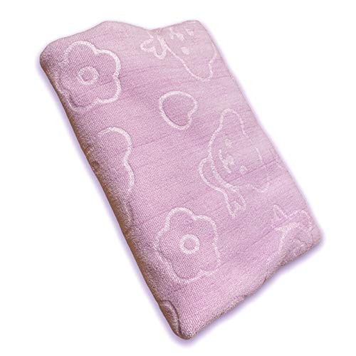 Manta para bebé, niños, toalla de baño de cuerpo de tela ligera y suave con oso de peluche bueno para el baño y la playa 170x40cm 4 colores (rosa)