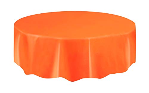 Mantel de Plástico Redondo - 2,13 m - Naranja