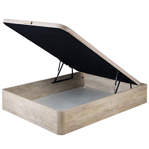 marckonfort Canapé abatible 150X190 de Gran Capacidad con Esquinas Redondeadas en Madera, Base tapizada 3D Transpirable Color Roble marckonfort Canapé abatible 150X190 de Gran Capacidad con Esquinas Redondeadas en Madera, Base tapizada 3D Transpirable Color Roble