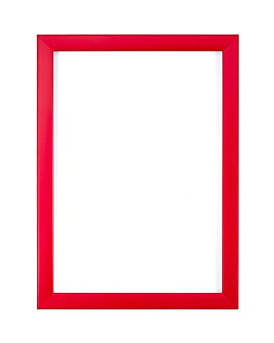 Marco de fotos tamaño europeo- Rango arcoíris Marco para ilustraciones/ fotografías/ Pósters/ con Vidrio acrílico – (13 x 18cm) Rojo