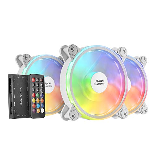 Mars Gaming MFXKITW, Kit 3 Ventiladores ARGB MFX+Mando RF, Ultra-silencioso, Blanco Mars Gaming MFXKITW, Kit 3 Ventiladores ARGB MFX+Mando RF, Ultra-silencioso, Blanco