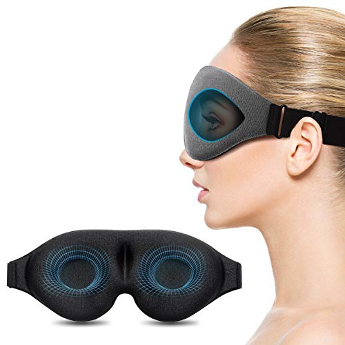 Máscara para dormir, Máscara para ojos con copa contorneada Unimi Upgrade 3D, Sombra de ojos con espuma viscoelástica con correa ajustable, Máscara para dormir con bloqueo de luz 100% para mujeres