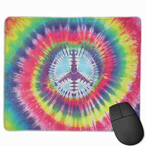 MAY-XCustom Mouse Pad,No War Peace Sign Tie Dye Mouse Pad,Eye-Catching Computer Pads For Home Pc Decoration,18x22cm