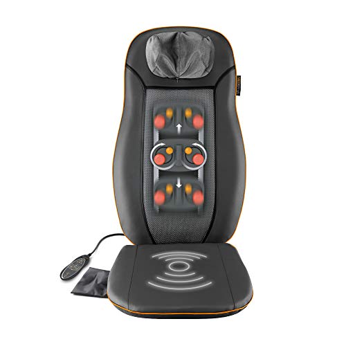 Medisana MCN - Respaldo con masaje cervical con 3 zonas de masaje, función de calor, función de luz roja, masaje de cuello ajustable en altura, adecuado para cualquier silla, 48 W, 220-240 V, 50-60 Hz
