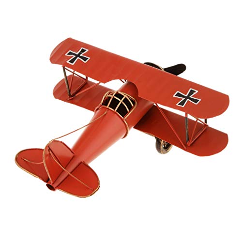 MIAOGOU Modelo de avión Decoración De Avión Retro Vintage Mini Modelo De Avión Decorativo De Metal Colgante De Juguete De Biplano De Avión De Hierro Forjado