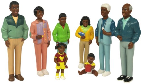 Miniland 27396-Set de 8 figuras Familia africana, 12,5 cm (27396)