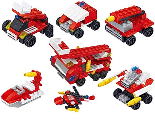 ML Juguetes De Construcción Mini Coches Juegos Vehículos para Niños Juego Tractor Camión Volquete Excavadora Remolque Juguete de Huevos Carro Coches Aviones Tractores Juguete Educativo (Rojo)