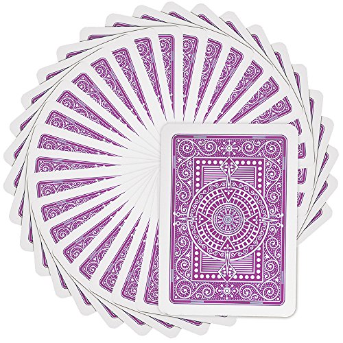 Modiano Plastic Texas Poker Jumbo Playing Cards Purple by Modiano