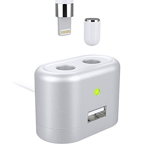 MoKo 2 en 1 LED Indicador de Carga de Aluminio Compatible con Apple Pencil 1st Gen, Estación de Carga con Soporte de Pencil paraiPad Pro 12.9 10.5 9.7/iPad Air 3/Mini 5 2019 Pen - Plata MoKo 2 en 1 LED Indicador de Carga de Aluminio Compatible con Apple Pencil 1st Gen, Estación de Carga con Soporte de Pencil paraiPad Pro 12.9 10.5 9.7/iPad Air 3/Mini 5 2019 Pen - Plata