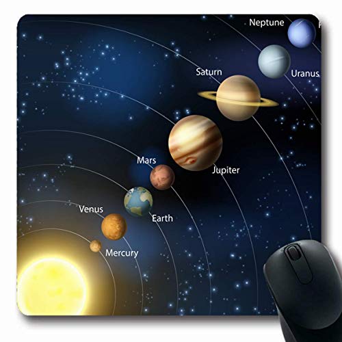 Mousepad Sol Planetas Gráficos Marte Solar Planeta Sistema De Saturno Órbita Ciencia Plutón Mercurio Tierra 3D Venus Alfombrilla De Ratón Oblong 25X30Cm Alfombrilla De Ratón Juego